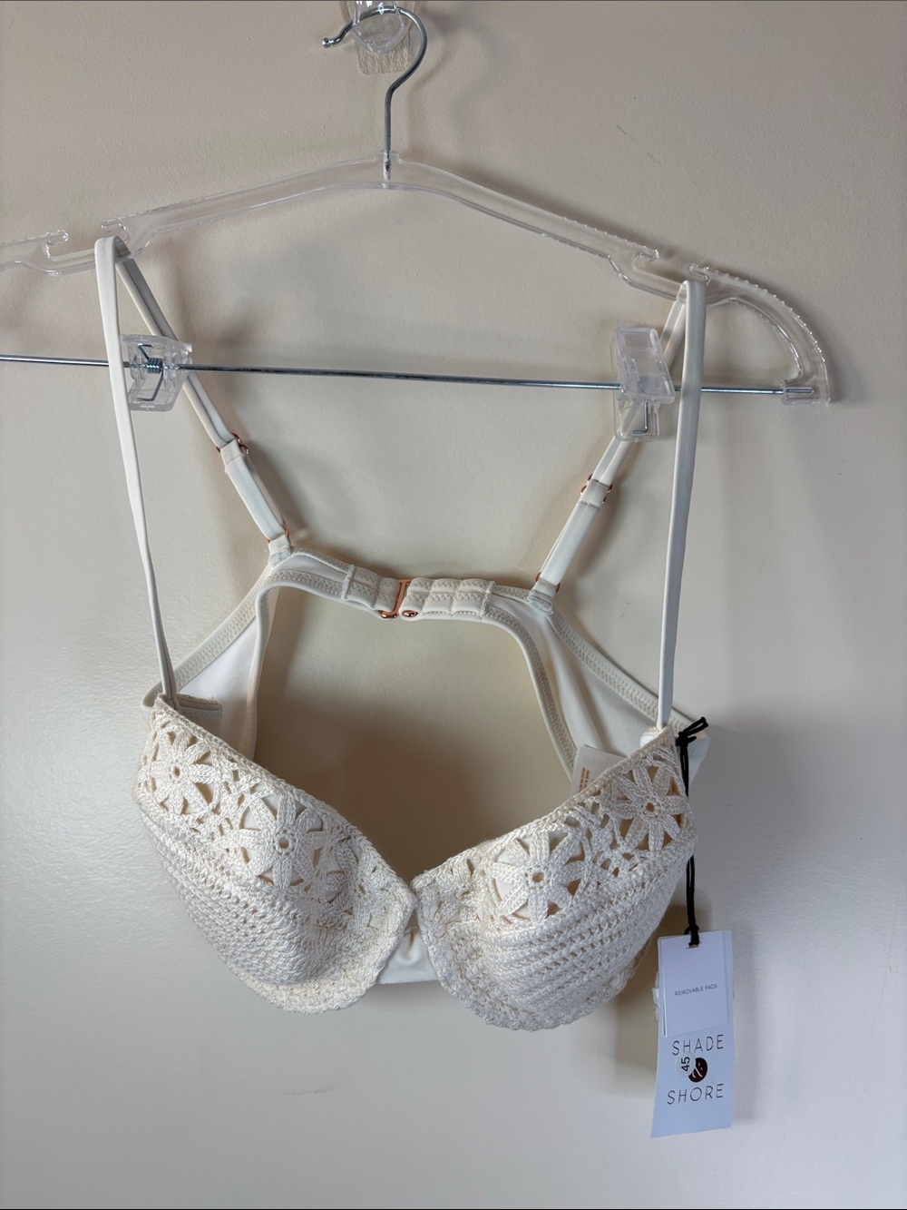 Shade & Shore Ivory Crochet Underwire Push-Up Bra